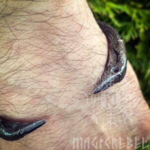 Forged Iron Arm Ring, Ravens Forged Bracelet, Odin Bracelet, Viking Bracelet, Medieval Nordic Torc, Costume Reenactment LARP