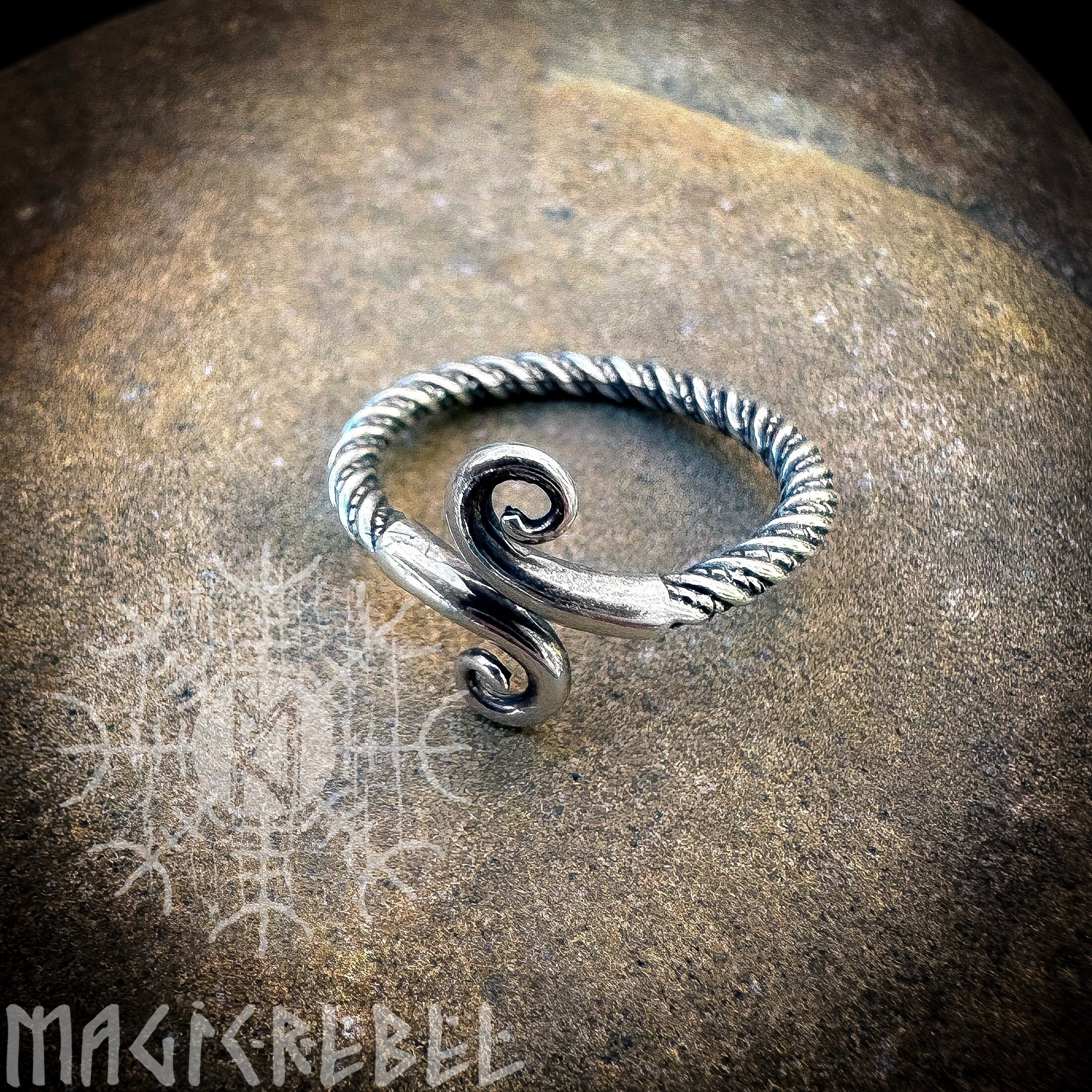 Sterling Silver Ring, Infinity Symbol, Women's Ring, 925 Silver Amulet, Adjustable Ring 5-7 US, Viking Jewelry | Handcrafted by MagicRebel