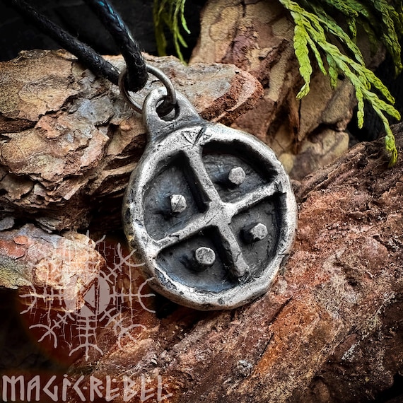Sun Solar Cross, Odin Wheel of Taranis, Viking Pagan Pendant