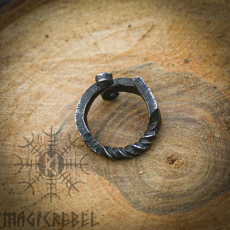 Forged Iron Ring, Viking Ring, Huginn Muninn Ravens, Jormungandr Ring, Serpent Ring, Infinity Symbol, Handmade Nordic Ring