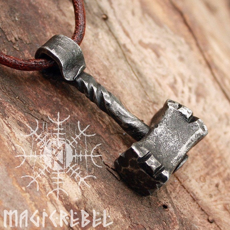 Mjolnir, Thor Hammer, Viking hammer, Stainless Steel, Forged Iron pendant, Handmade Heavy Hunting Tool Pendant Blacksmith, Blacksmithing, Handmade Forge, Forged Jewelry, Viking Jewelry, Asgard, Odin Norse Mythology, Metal Jewelry, Jewelry Making Thor