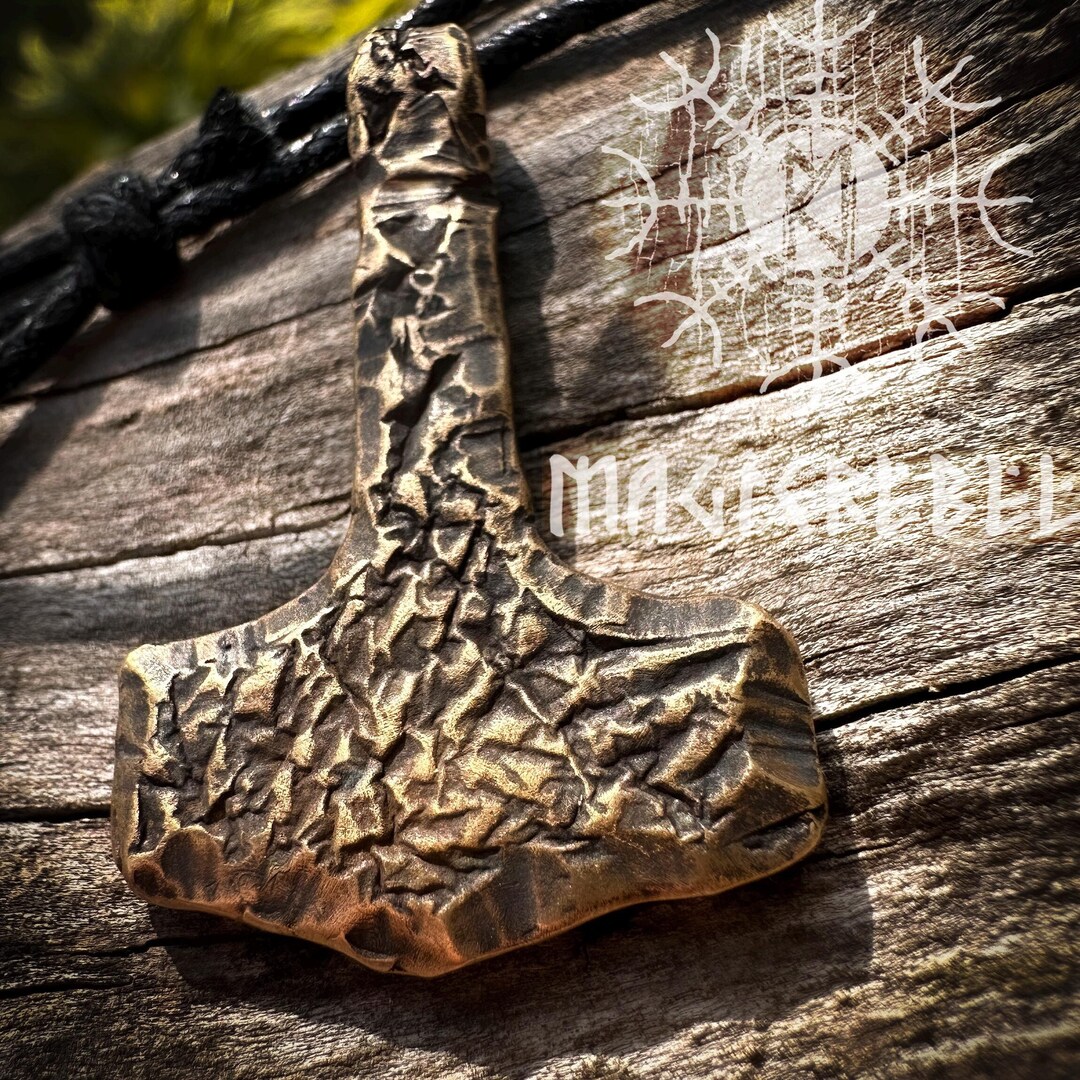Bronze Mjolnir, Viking Thor's Hammer, Nordic Mjolnir, Pagan Medieval ...
