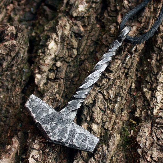 Forged Iron Viking Thor Hammer Handmade Mjolnir Nordic Pagan