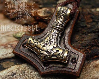 Viking Mjolnir, Viking Thor Hammer, Viking Pendant, Viking Amulet, Nordic Necklace, Viking Necklace, BM1