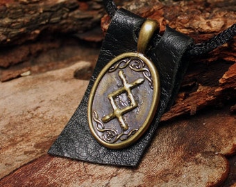Rune Pendant Inguz Ingwaz Yngvi Rune Yggdrasil Viking Amulet Runic Nordic Pendant Talisman Necklace