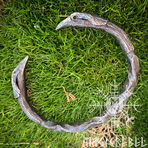 Forged Iron Arm Ring, Ravens Forged Bracelet, Odin Bracelet, Viking Bracelet, Medieval Nordic Torc, Costume Reenactment LARP