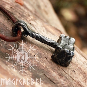 Mjolnir, Thor Hammer, Viking hammer, Stainless Steel, Forged Iron pendant, Handmade Heavy Hunting Tool Pendant Blacksmith, Blacksmithing, Handmade Forge, Forged Jewelry, Viking Jewelry, Asgard, Odin Norse Mythology, Metal Jewelry, Jewelry Making Thor