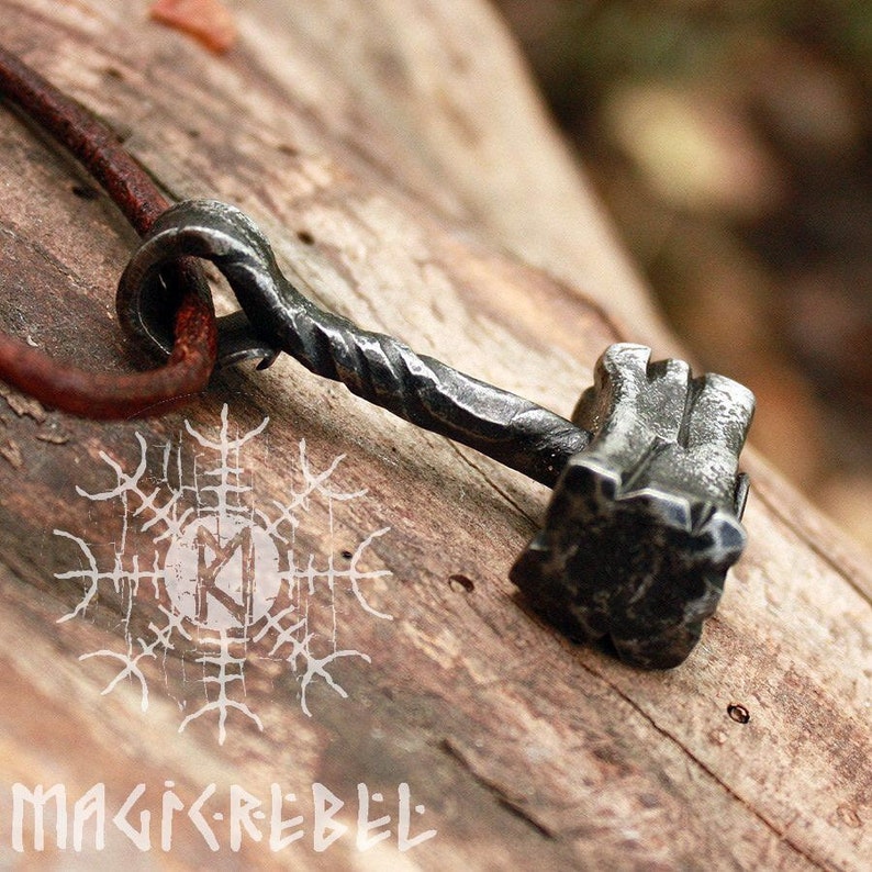 Mjolnir, Thor Hammer, Viking hammer, Stainless Steel, Forged Iron pendant, Handmade Heavy Hunting Tool Pendant Blacksmith, Blacksmithing, Handmade Forge, Forged Jewelry, Viking Jewelry, Asgard, Odin Norse Mythology, Metal Jewelry, Jewelry Making Thor