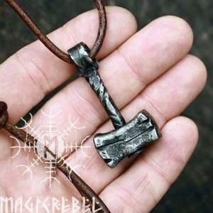 Mjolnir, Thor Hammer, Viking hammer, Stainless Steel, Forged Iron pendant, Handmade Heavy Hunting Tool Pendant Blacksmith, Blacksmithing, Handmade Forge, Forged Jewelry, Viking Jewelry, Asgard, Odin Norse Mythology, Metal Jewelry, Jewelry Making Thor