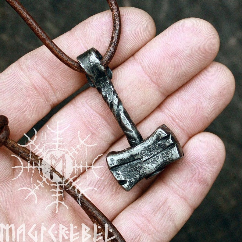 Mjolnir, Thor Hammer, Viking hammer, Stainless Steel, Forged Iron pendant, Handmade Heavy Hunting Tool Pendant Blacksmith, Blacksmithing, Handmade Forge, Forged Jewelry, Viking Jewelry, Asgard, Odin Norse Mythology, Metal Jewelry, Jewelry Making Thor