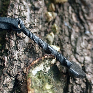 Forged Iron Viking Thor Hammer Handmade Mjolnir Nordic Pagan Medieval Tool Pendant Necklace image 3