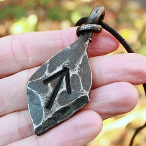 Forged Iron Tiwaz Tyr Tiw Rune Viking Amulet Runic Nordic Pendant ...