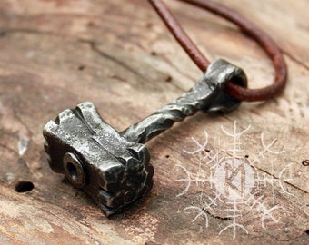 Mjolnir, Thor Hammer, Viking Hammer, Forged Iron Mjolnir, Handmade Heavy Hunting Tool Pendant FM1