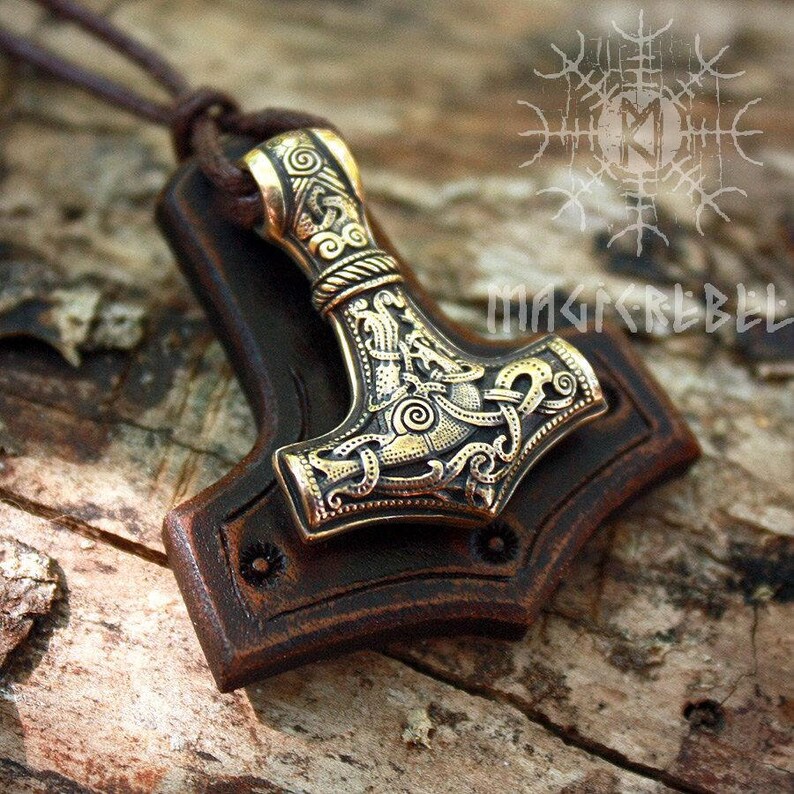 Thor's Hammer Mjolnir Vikings Amulet Nordic 3D Pendant Etsy