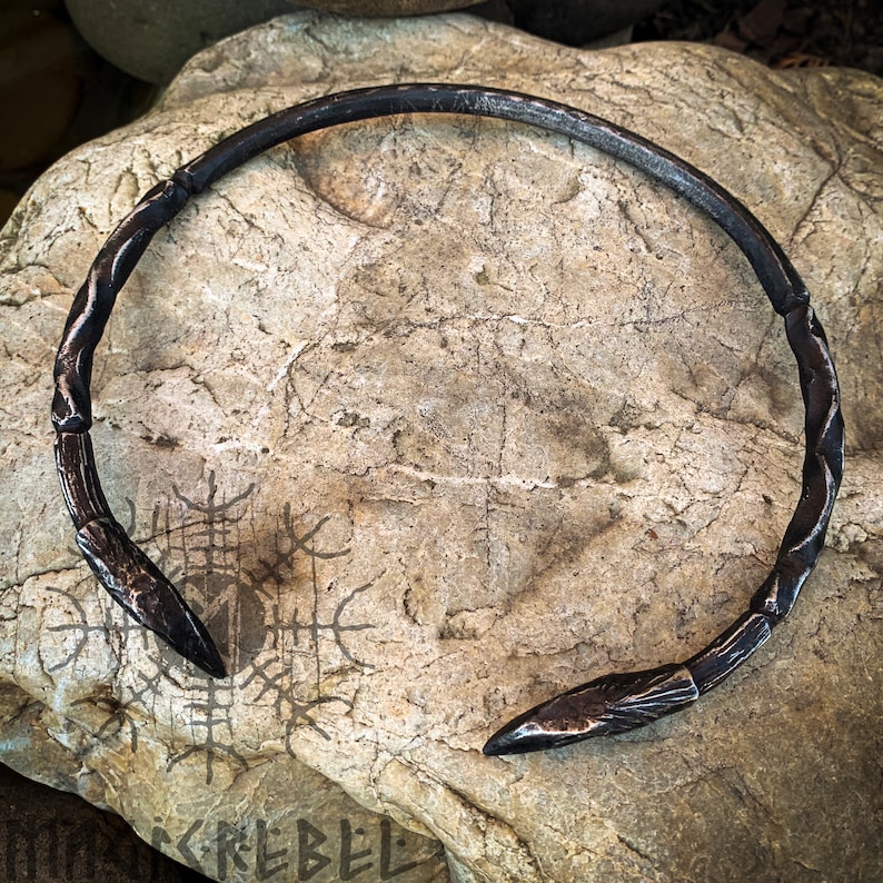 Forged Iron Neck Torc, Ravens Forged Torc, Odin Torc, Viking Torc ...