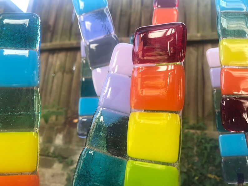 Fused Glass Rainbow Garden Ornament / Decoration Etsy