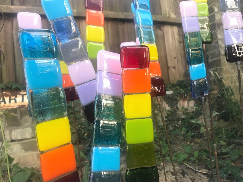 Extra Large Fused Glass Rainbow Garden Ornament / Decoration Etsy