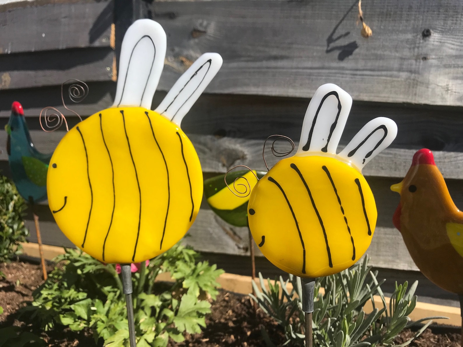Glass Bee Garden Ornament / Decoration Etsy