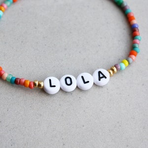 CUSTOM Name Bracelet - Colorful Beaded Bracelets - Friendship Gifts