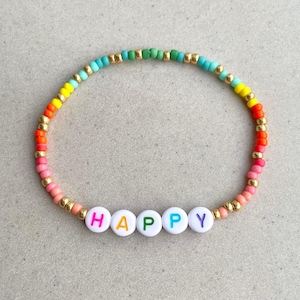 Pulsera Arcoiris PERSONALIZADA - Nombre o Palabra Personalizada - Joyas Coloridas - Accesorios de Verano