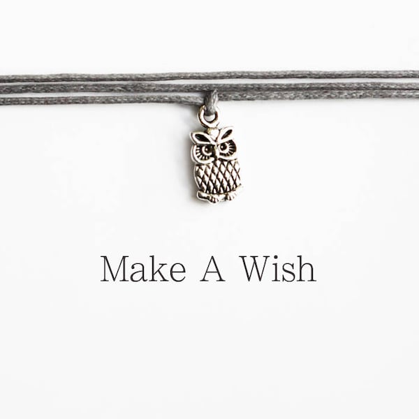 Owl Bracelet, Boho Jewelry, Bird Charm, Christmas Gift, Wisdom, Birthday Party favors, CHOOSE COLOR