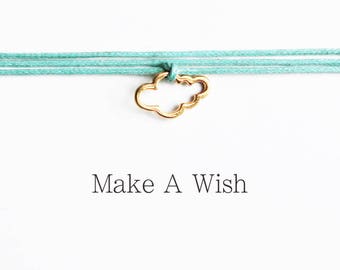 Make A Wish Cloud Bracelet - Friendship Bracelets - Choose Color - Stocking Stuffers - Cute Christmas Gifts