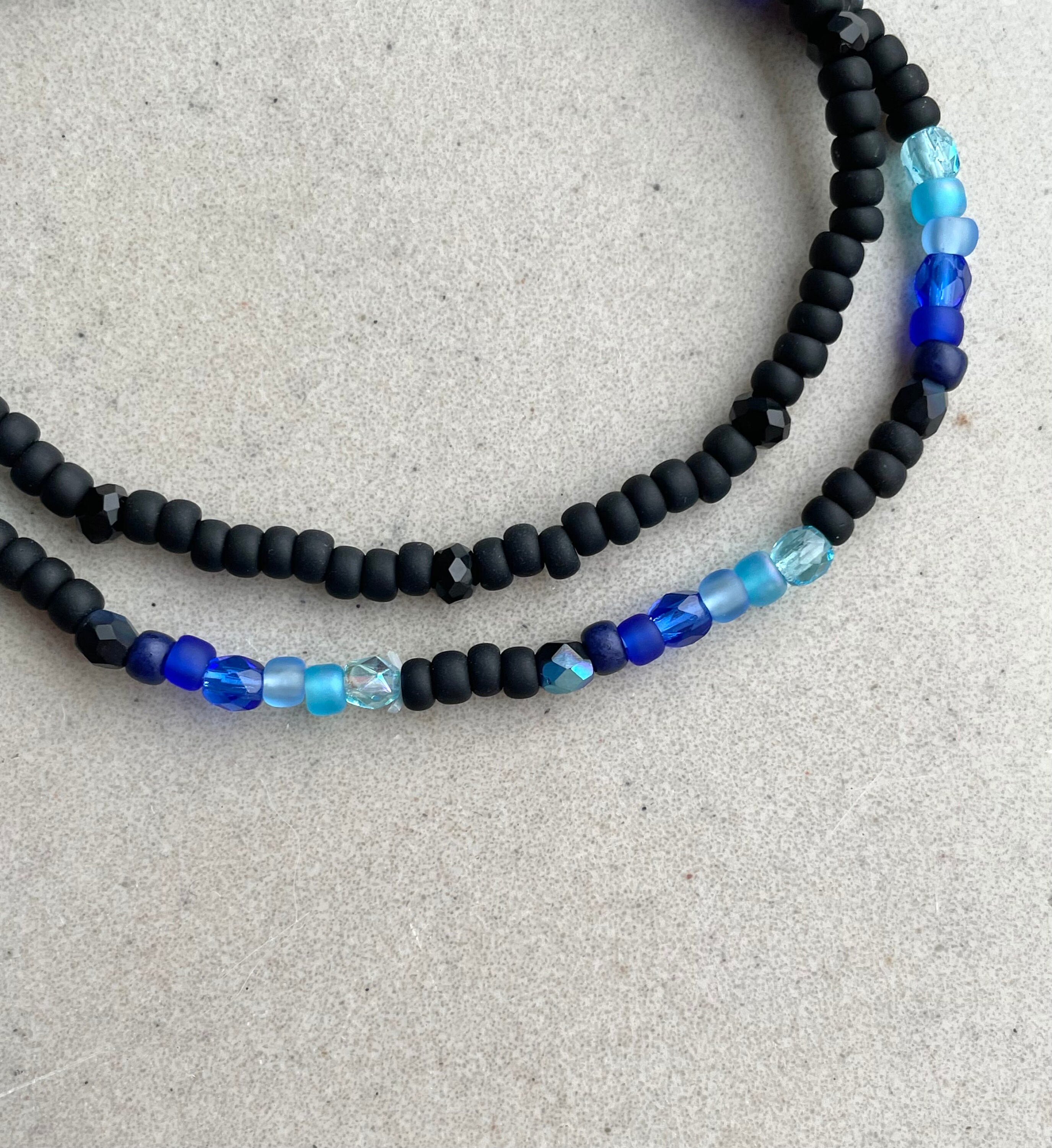 Safari Beads | 3 Styles | Gemstone Beaded Bracelet | 8mm | Women Black with White Stripes