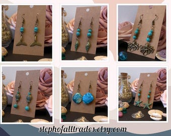 Inspired Captain Jack Sparrow Earrings | Starfish | Abalone | Great Gift