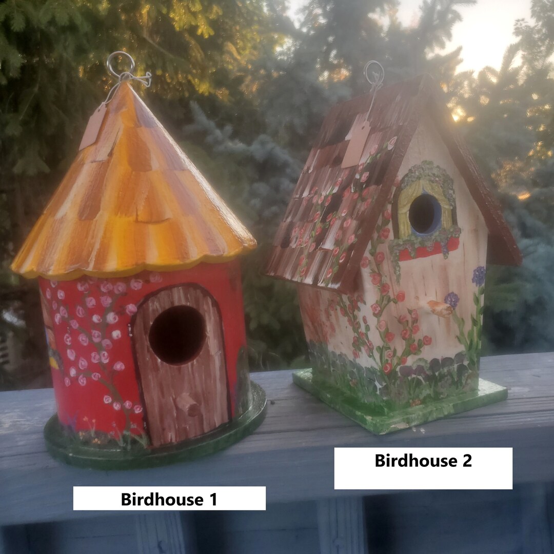 Hand Painted Birdhouses Great Gift Bird Lovers Etsy