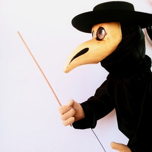 plague doctor - hand puppet professional metal rods.