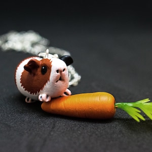 Kleine driekleurige cavia ketting - schattig dier - origineel cadeau-idee - schattig cavia-juweel