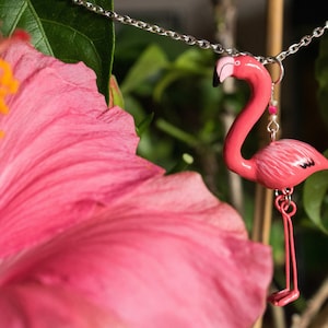 Pink Flamingo necklace / summer style fashion - Women fashion - colorful necklace for everyday - mother&#39;s day gift