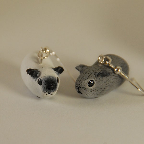 Boucles d'oreilles cochons d'inde - faits main - idée cadeau de noël - bijou animal mignon -