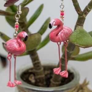 LOT De 6 Breloques Pendentifs Flamants Roses Argentés 26x9mm - Sans Nickel - Neuf Pour Création Bijoux