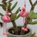 Boucles D'Oreilles Pendantes Flamant Rose Doré - Alliage - 6,5 Cm - Cadeau Femme