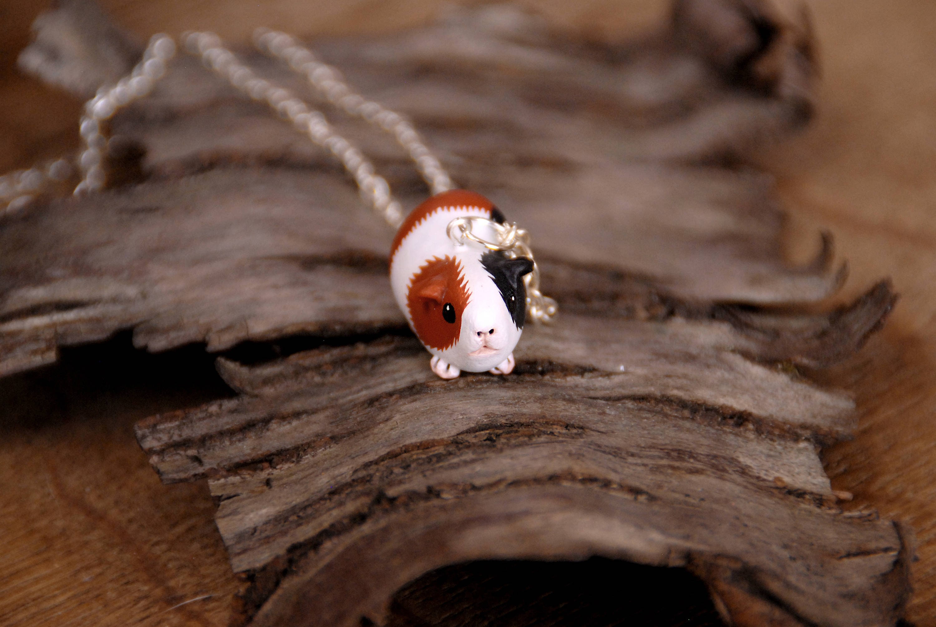 Little guinea pig necklace polymer clay handmade cute Etsy