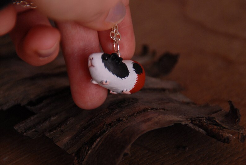 Little guinea pig necklace polymer clay handmade cute Etsy
