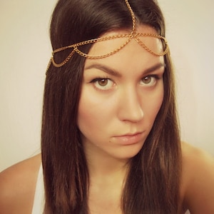 SALE Gold headpiece, egyptian head chain image 1