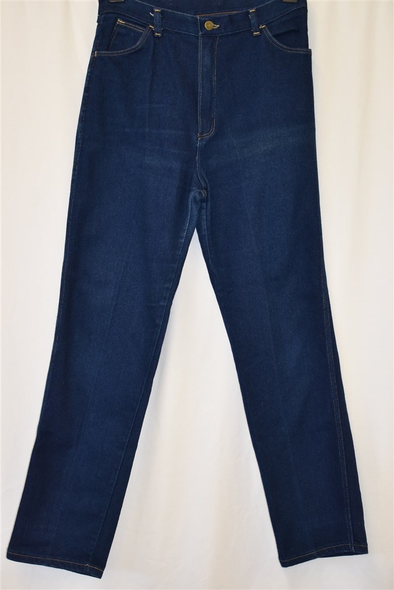 80s Wrangler Dark Denim Stretch Jeans Blue Pant Size 30 image 2