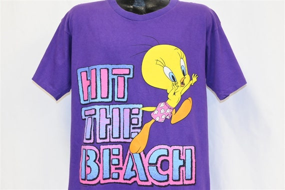 90s Looney Tunes Tweety Bird Hit the Beach T-shirt Large - Etsy