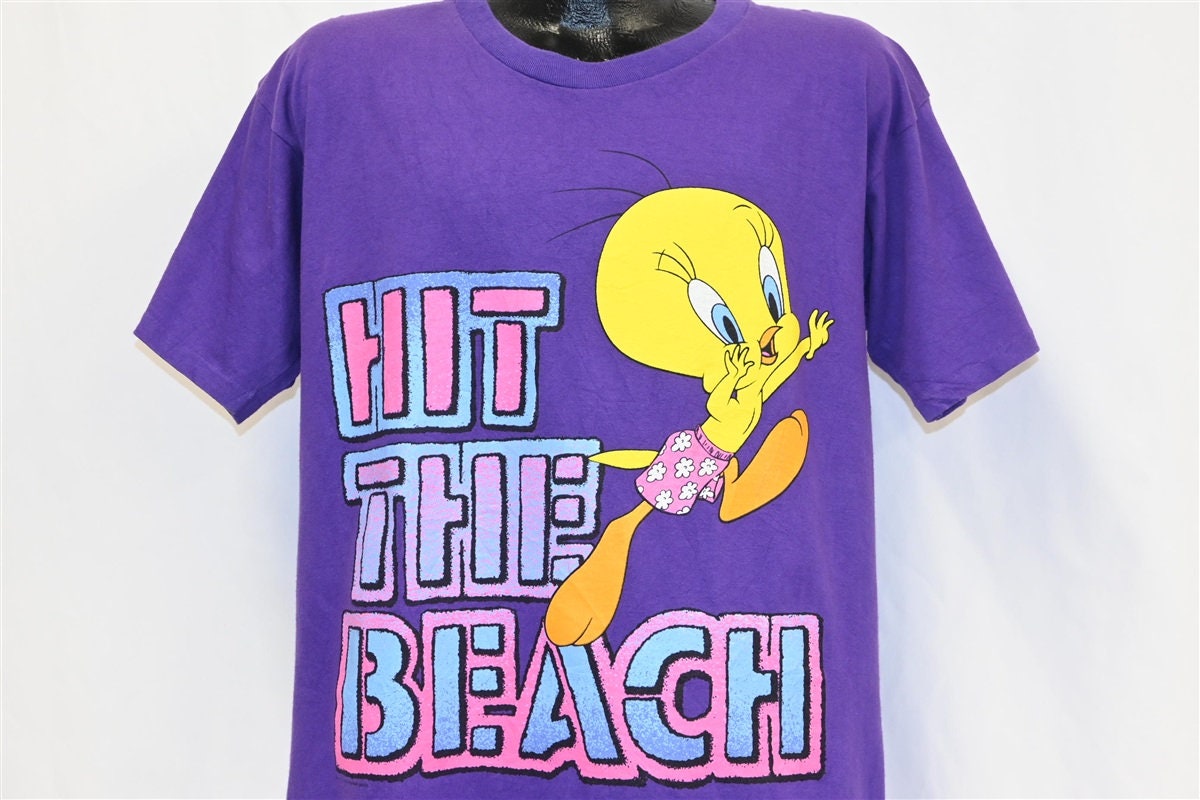 90s Looney Tunes Tweety Bird Hit the Beach T-shirt Large - Etsy