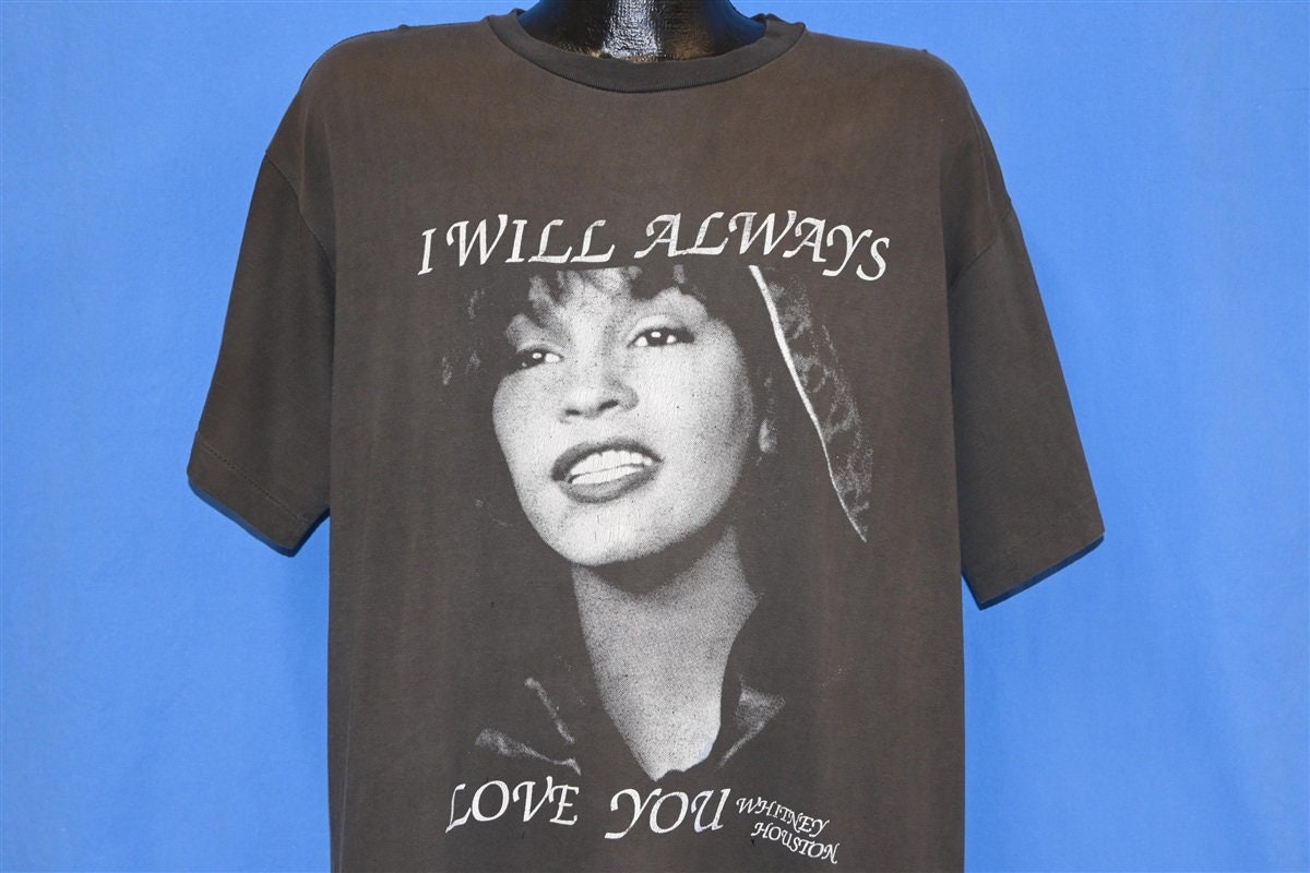 Discover 90s Whitney Houston I Will Always Love You The Bodyguard Soundtrack Distressed t-shirt