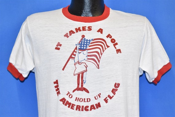 80s Takes to the American Flag Ringer - Etsy