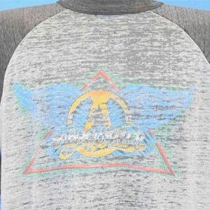 80年代エアロスミス ロック・イン・ア・ハード・プレイス ラグラン ソフト ディストレスト バンドTシャツ XL