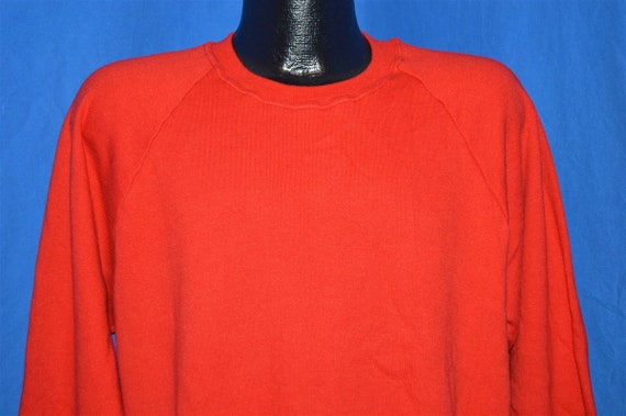 80s JERZEES Blank Red Crewneck Sweatshirt Extra L… - image 1