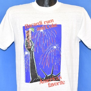 80s Bacardi Rum and Coke America's Favorite Liberty t-shirt Medium Vintage Tee