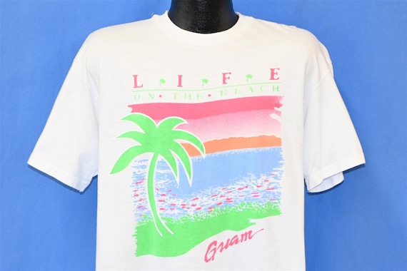 80s Life On The Beach Guam Palm Trees Sunset Ocea… - image 1