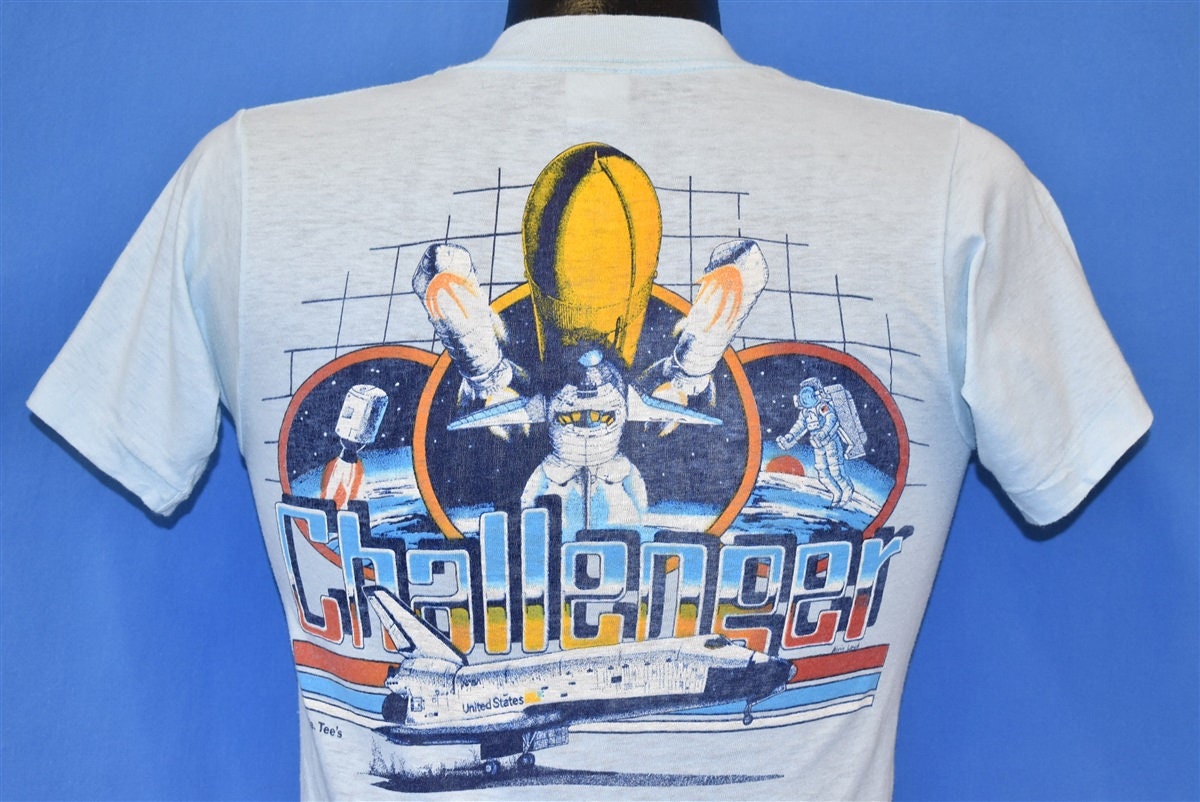 80s Challenger - NASA Astronaut Shuttle Rocket T-shirt Extra Etsy Small Space