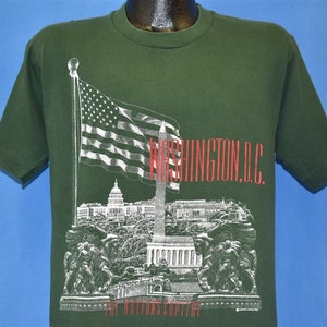 90s Washington DC Capital USA Flag American Monuments t-shirt Medium