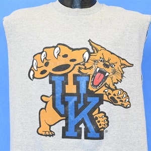 90s University of Kentucky Wildcats NCAA Sports Cut Off Muscle t-shirt Large